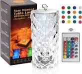 🔥50% de Réduction 🎁Lampe en cristal rose avec commande tactile au toucher